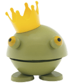 Hoptimist frog with crown