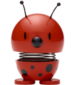 Ladybug Hoptimist in red with black spots